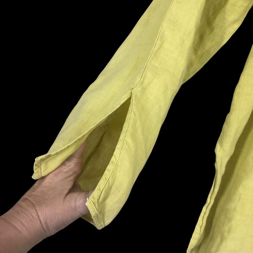 Vtg Kiko Pistachio Green Lagen Linen Blouse, Popo… - image 4